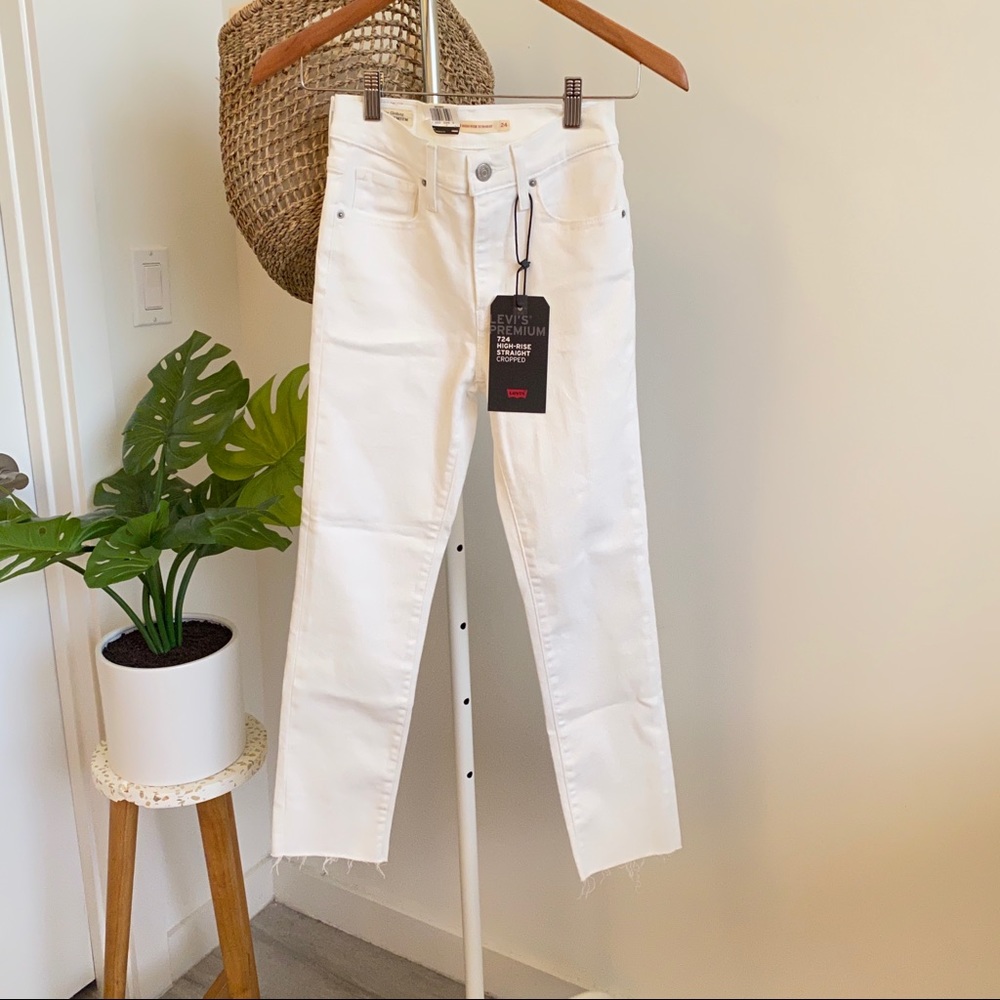 Levi’s • NWT High Rise White Cropped Jeans sz 24 - Picture 2 of 8